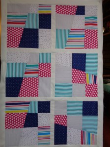 Stack and Whack lap quilt top